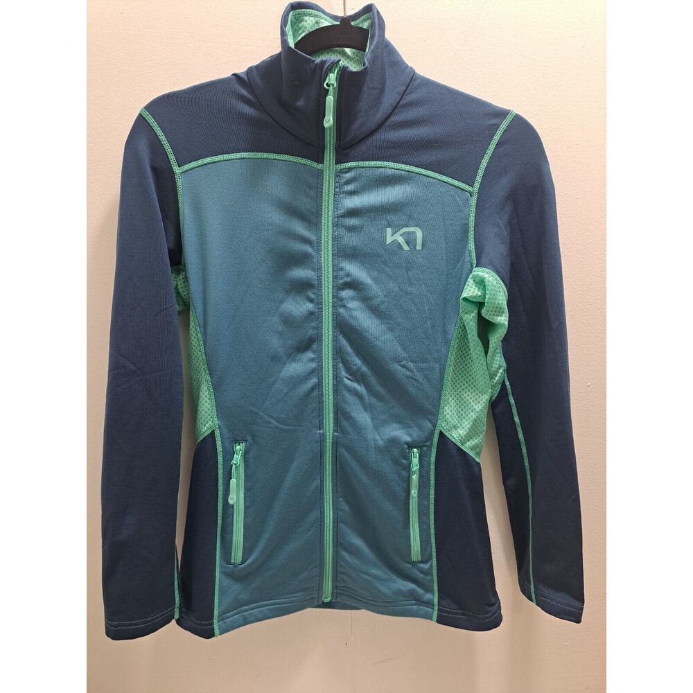 Kari Traa Activewear Jacket Womens Small Blue Zip Up Pockets Outdoor